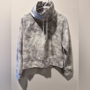 Old Navy Gray Tie-Dye Cowl Neck Sweatshirt